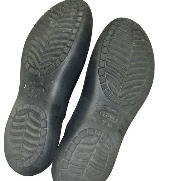 WOMEN crocs kadee black flats size 10 slip on shoes comfort - Picture 3 of 5